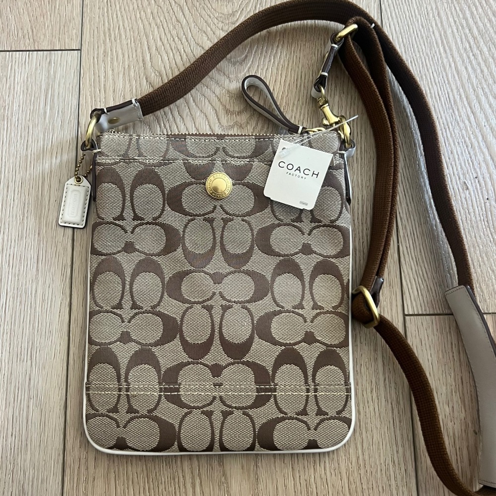 Coach Signature Crossbody Bag, Brown. NWT